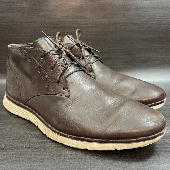 Timberland Franklin Park Chukka Boots Men's Size 12 Brown Leather Lace Shoes - Picture 2 of 11